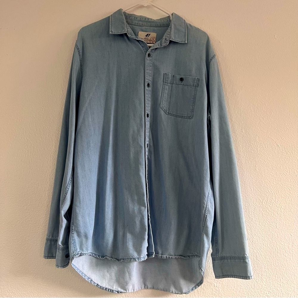 91 Denim by Cotton On Long Sleeve Polo Shirt XL